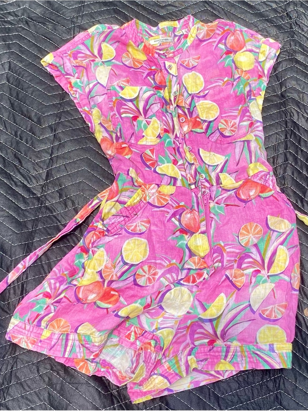 Scotch & Soda Pink Citrus Print Romper